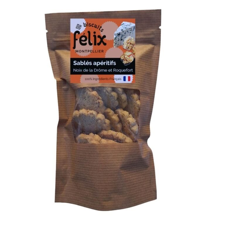 biscuits de felix petits sables apero roquefort aop et noix de l'isere