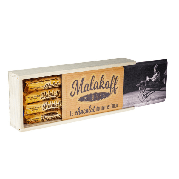 malakoff plumier avec 16 chocolats lait noisettes