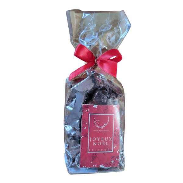 nougalet frisure de noel chocolat lait, caramel, noir 70%