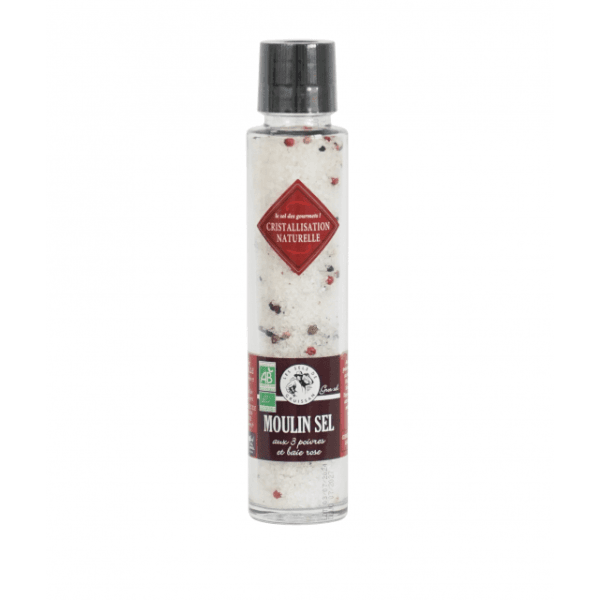moulin gros sel de gruissan aux 3 poivres et baie rose