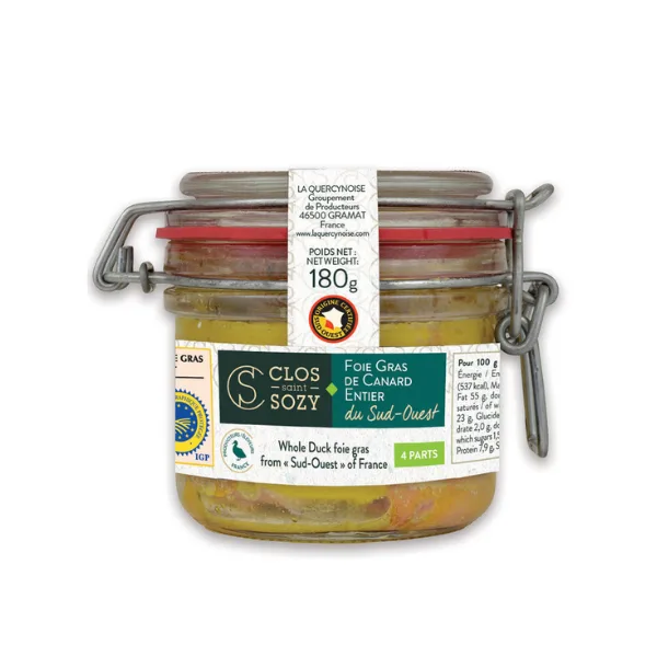 clos saint soizy foie gras de canard entier du sud ouest 180g