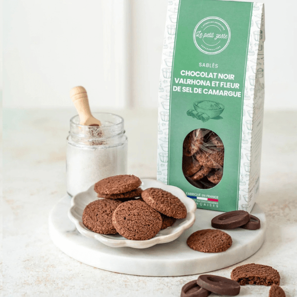 le petit zeste sables chocolat noir et fleur de sel